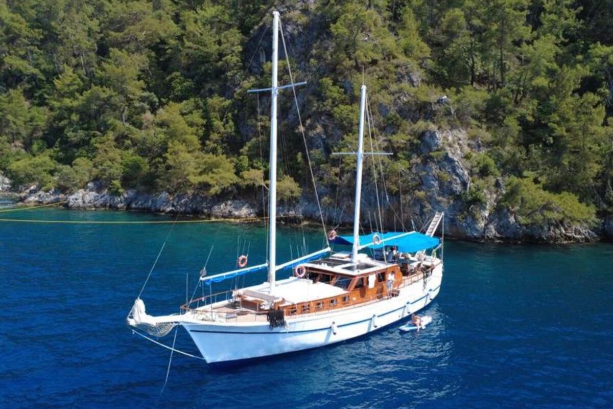gocek gulet charter docked in gocek bay