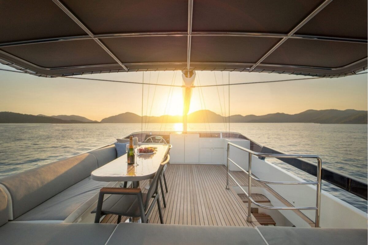 Luxury gulet charter with spacious deck and premium facilities